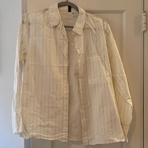 H&M Light Cream Striped Shirt